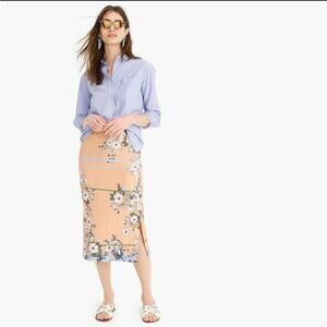 J.Crew Floral Midi Slip Skirt Sz 12 100% viscose summer wear light weight